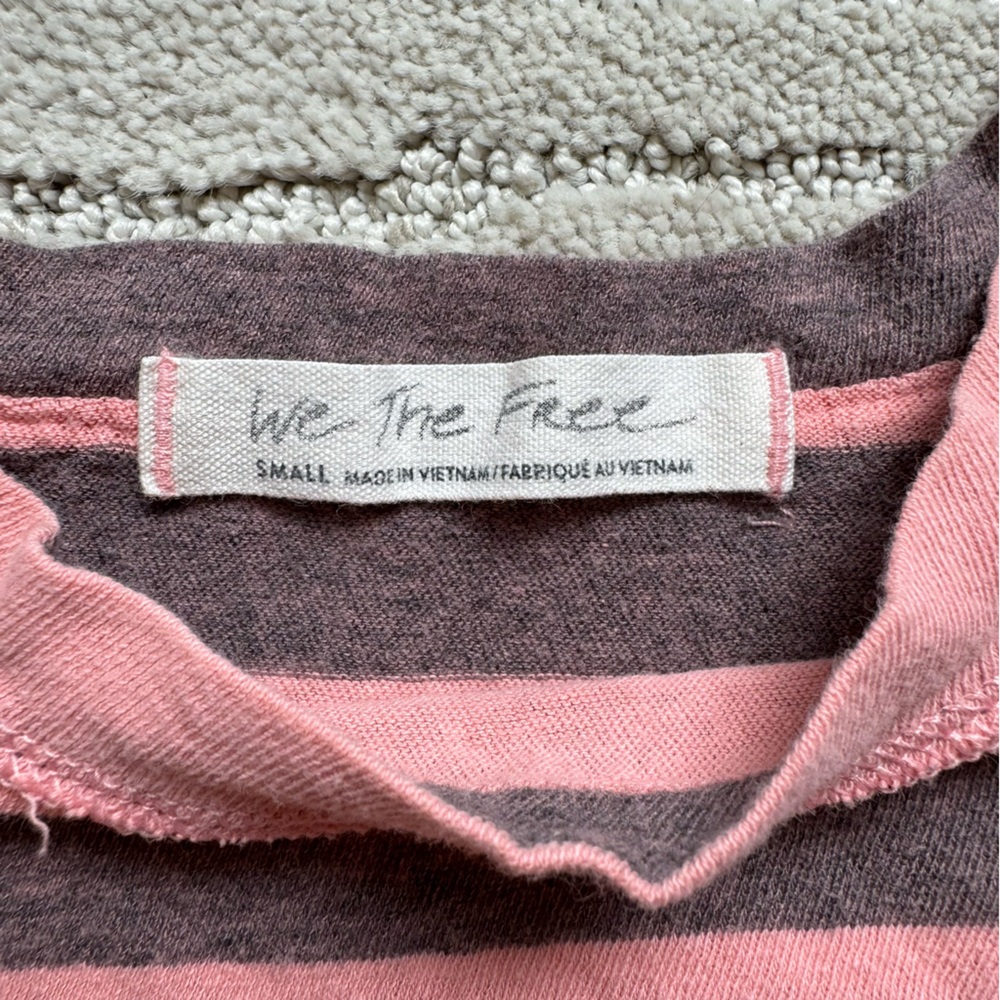 ✨ Free People We The Free The Twist Coral Light Striped Tank Top - Picture 7 of 11